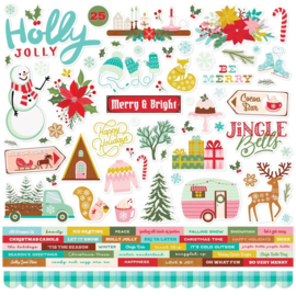 Snow Pine Lodge Cardstock Stickers 12"X12" 