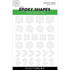 PhotoPlay Clear Epoxy Stickers Squares & Word preorder