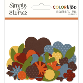 Color Vibe Cardstock Flowers Bits & Pieces 143/Pkg Fall  