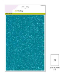 CraftEmotions glitterkarton 5 vel turquoise +/- 29x21cm 220gr