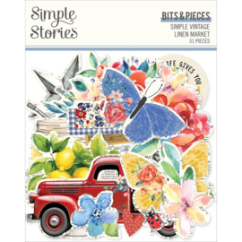 Simple Stories Simple Vintage Linen Market Bits & Pieces 51/Pkg 51/Pkg PREORDER