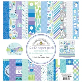 Doodlebug Double-Sided Paper Pack 12"X12" 12/Pkg Snow Much Fun  