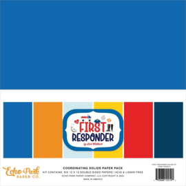 Echo Park Double-Sided Solid Cardstock 12"X12" 6/Pkg First Responder, 6 Colors