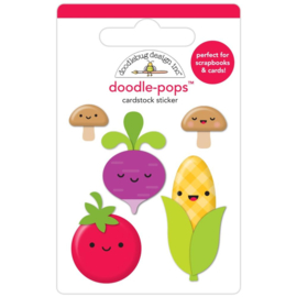 Doodlebug Doodle-Pops 3D Stickers Veggie Garden 