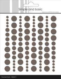 Simple and Basic Adhesive Enamel Dots Warm Grey (96 pcs)