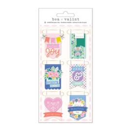 American Crafts Poppy And Pear Paperclip Flags 6/Pkg Gold Foil