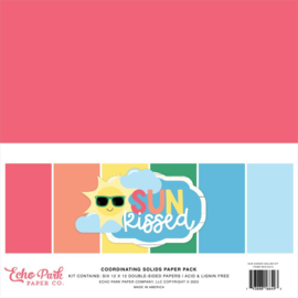 Echo Park Double-Sided Solid Cardstock 12"X12" 6/Pkg Sun Kissed, 6 Colors