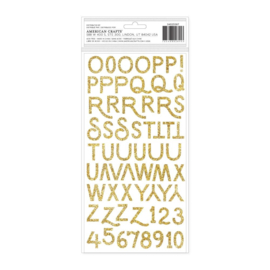 American Crafts April And Ivy Thickers Stickers 141/Pkg Alpha, Gold Glitter  