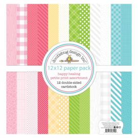 Doodlebug Petite Prints Double-Sided Cardstock 12"X12" Happy Healing PREORDER