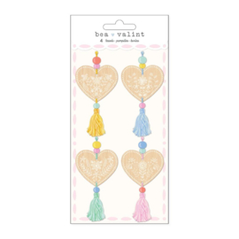 American Crafts Poppy And Pear Beaded Tassels 4/Pkg