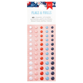 American Crafts Flags And Frills Enamel Dots 60/Pkg