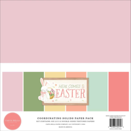 Carta Bella Solids Collection Kit 12"x12" Here Comes Easter, 6 Colors
