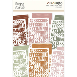 Simple Stories Color Vibe Alpha Sticker Book 12/Sheets Boho, 1758/Pkg  