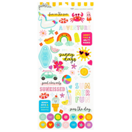 Pebbles Fun In The Sun Cardstock Stickers 6"X12" Holographic Foil
