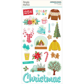 Simple Stories Snow Pine Lodge Chipboard Stickers 6"X12"  