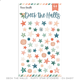 Cocoa Vanilla  DECK THE HALLS –  PUFFY STAR STICKERS  