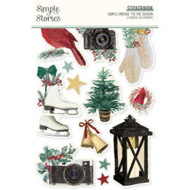 Simple Stories Sticker Book 12/Sheets Simple Vintage 'Tis The Season  