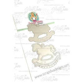 Scrapdiva Rocking Horse Shaker Tag