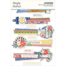 Simple Stories Sticker Book 12/Sheets Simple Vintage Linen Market PREORDER