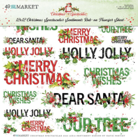 49 And Market Rub-Ons 12"X12" Sentiments, Christmas Spectacular 2023  
