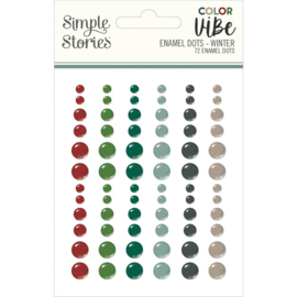 Color Vibe Enamel Dots Embellishments 72/Pkg Winter  