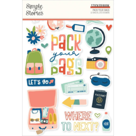 Simple Stories Sticker Book 12/Sheets Pack Your Bags  