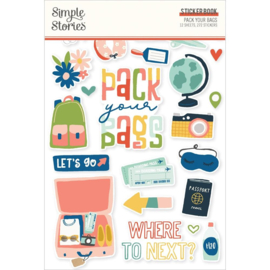 Simple Stories Sticker Book 12/Sheets Pack Your Bags PREORDER