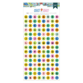 American Crafts Coast-to-Coast Puffy Stickers 120/Pkg Alpha  