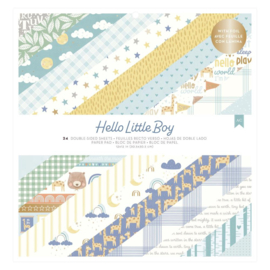 American Crafts Double-Sided Paper Pad 12"X12" 24/Pkg Gold Foil, Hello Little Boy