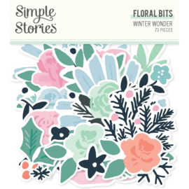 Simple Stories Winter Wonder Bits & Pieces Die-Cuts 73/Pkg Floral  