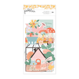 Pebbles Sunny Bloom Ephemera Die-Cuts 70/Pkg Icons, Vellum Gold Foil PREORDER