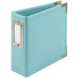 We R Classic Leather D-Ring Album 4"X4" Aqua  