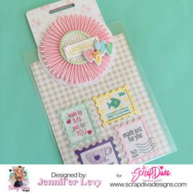 Scrapdiva Aster Flower Bag Topper