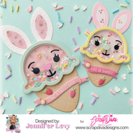 Scrapdiva Ice Cream Bunny Shaker  