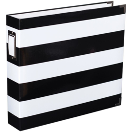 Project Life D-Ring Album 12"X12" Black & White Stripe By Heidi Swapp