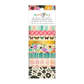 American Crafts April And Ivy Washi Tape 8/Pkg Gold Foil 