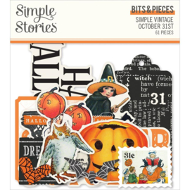 Simple Vintage October 31st Bits & Pieces Die-Cuts 61/Pkg  