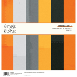Simple Stories Basics Double-Sided Paper Pack 12"X12" 6/Pkg Simple Vintage October 31st