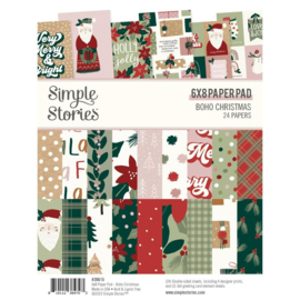 Simple Stories Double-Sided Paper Pad 6"X8" 24/Pkg Boho Christmas 