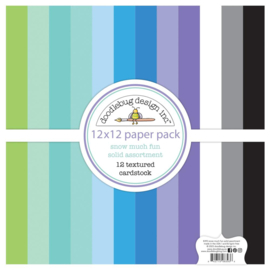 Doodlebug Double-Sided Paper Pack 12"X12" 12/Pkg Textured, Snow Much Fun  