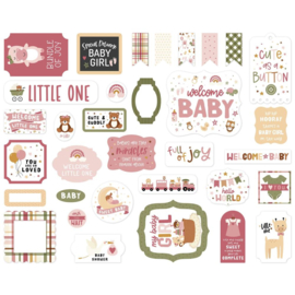 Echo Park Cardstock Ephemera 33/Pkg Icons, Special Delivery Baby Girl