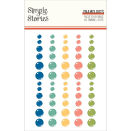 Simple Stories Pack Your Bags Enamel Dots Embellishments  