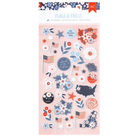 American Crafts Flags And Frills Puffy Stickers 41/Pkg Matte Icons