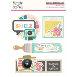 Simple Stories True Colors Layered Chipboard Die-Cuts  