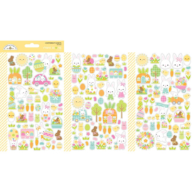 Doodlebug Mini Cardstock Stickers Icons, Bunny Hop  