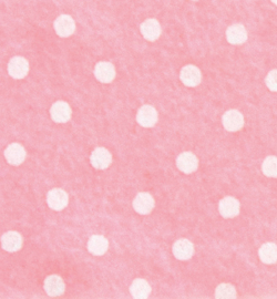 Felt dots, Pink Pastel/White 30x40cm - 1mm 100% acryl