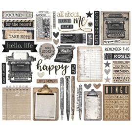 Simple Vintage Essentials Bits & Pieces Die-Cuts 42/Pkg Take Note  