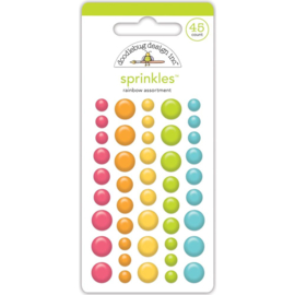 Doodlebug Sprinkles Adhesive Enamel Shapes Rainbow Assortment 