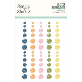 Simple Stories Fresh Air Glitter Enamel Dots Embellishments