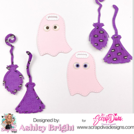 Scrapdiva Witch Broom Shakers